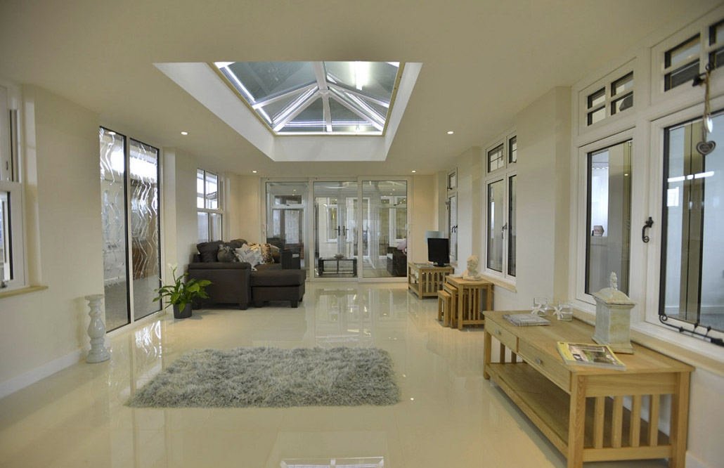 Orangery Interior with Roof Lantern - Meadow Lane Showroom