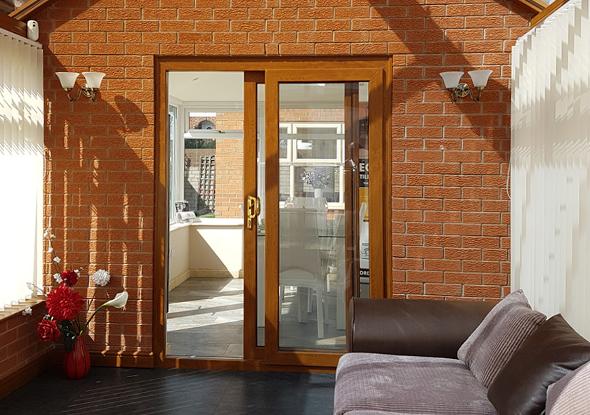 Sliding Timber Effect Patio Doors