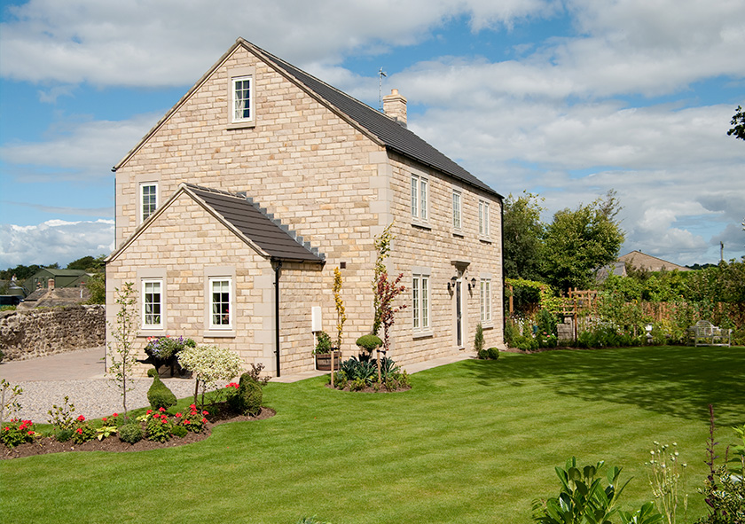 terraced house with white upvc windows