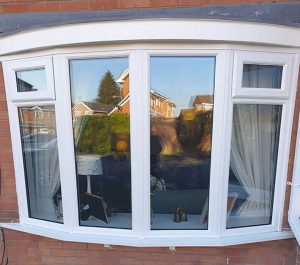 White uPVC bay window