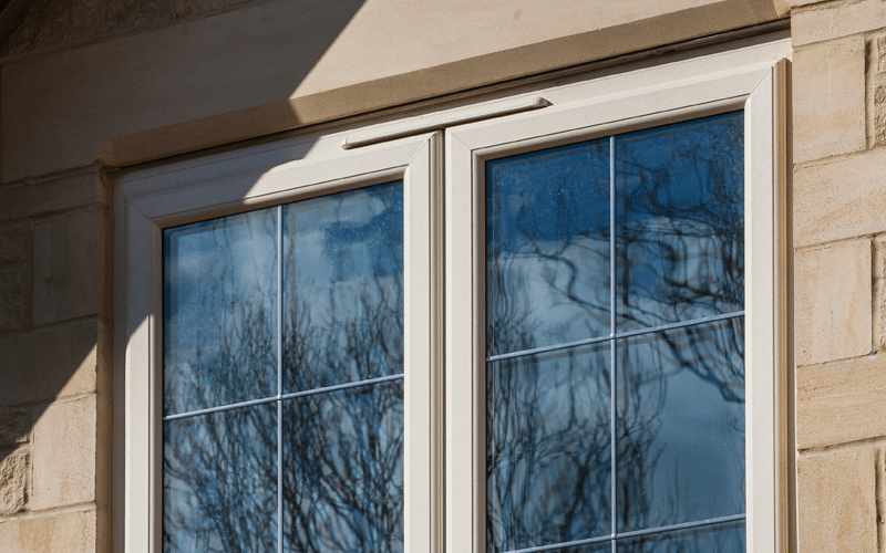 White uPVC casement window