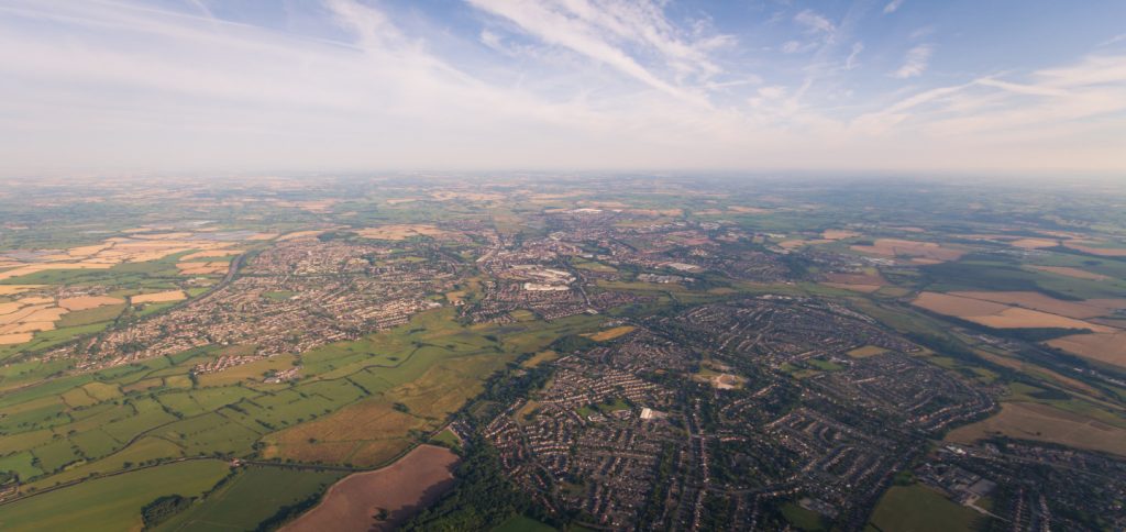 Aerial view of Staffordshire