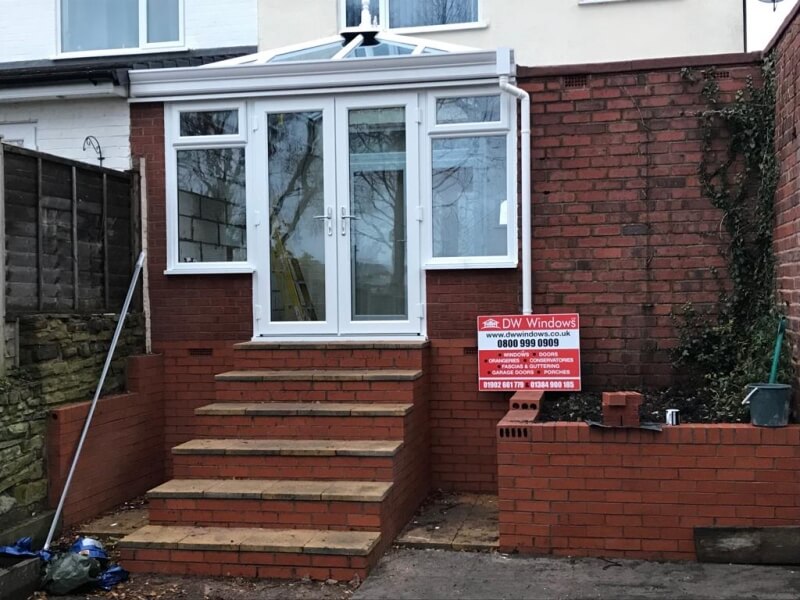Small white uPVc conservatory
