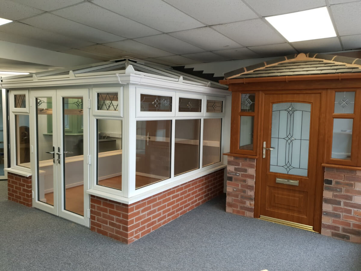 DW Windows Stafford Road Showroom - conservatory and door