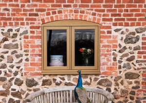 Residence 9 windows with a peacock
