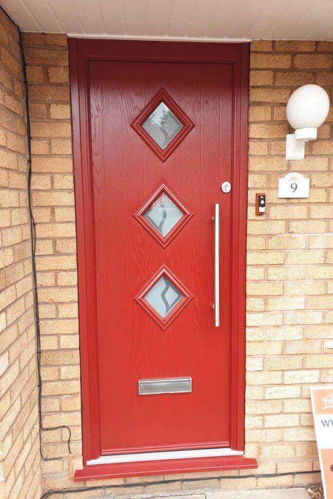 red composite front door