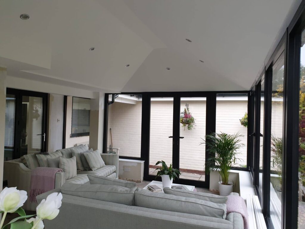 Black French Doors in a Sedgley living room
