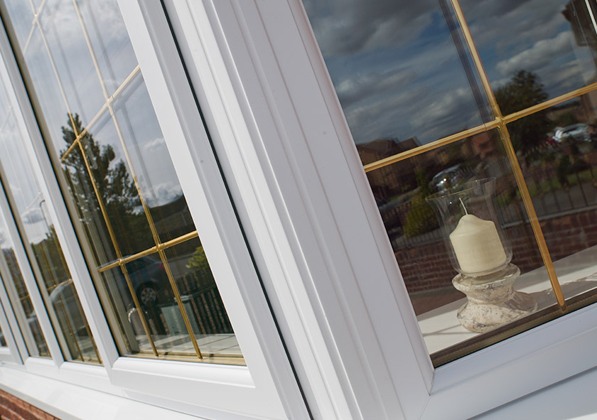 bow and bay uPVC windows white